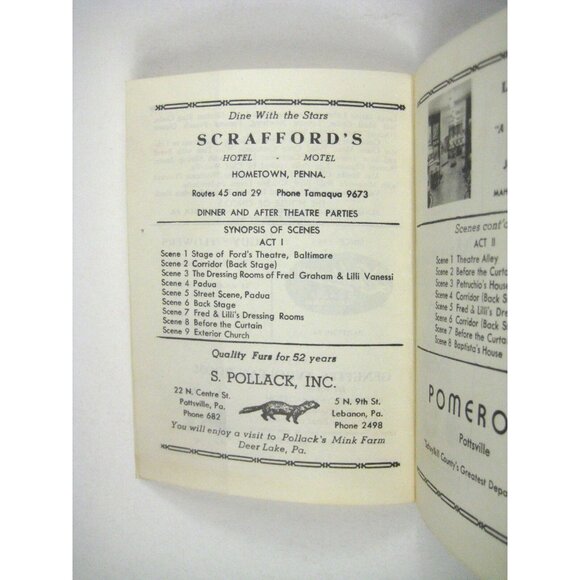 Kiss Me Kate Program 1952 Kenley Players Lakewood Juliana Larson Lee Lindsey - Picture 5 of 8